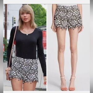 Alice + Olivia High-Waisted Lace Shorts